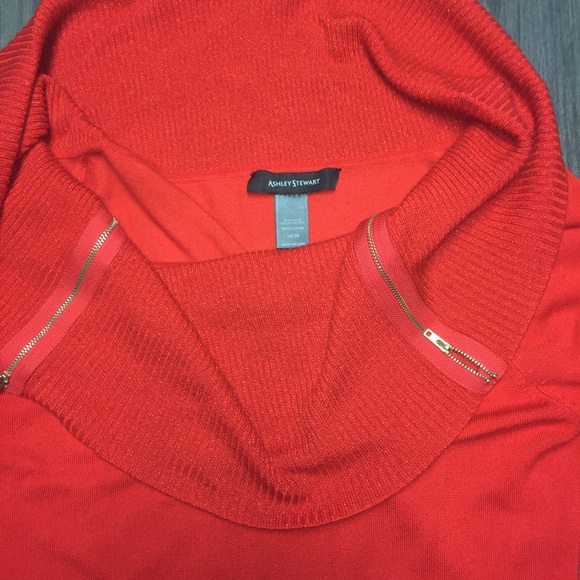 Ashley Stewart Women’s Red Cowl Neck Sweater 14/16 - Picture 4 of 8